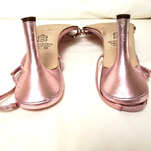 Sam And Libby Pink Kitten Heels Pink Faux Diamond Upper Leather Size 9 - Picture 6 of 7